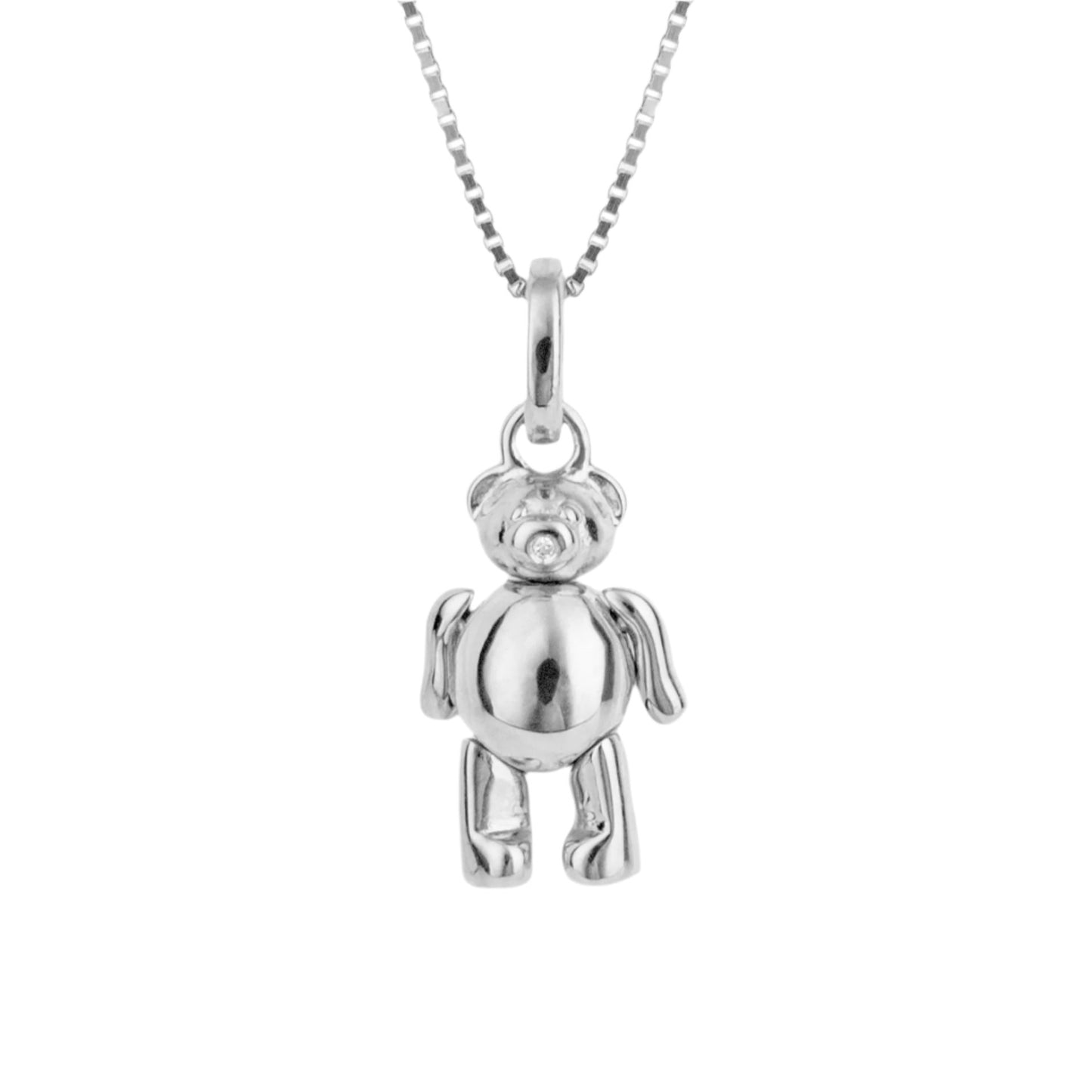 Teddy Bear Pendant with Diamond