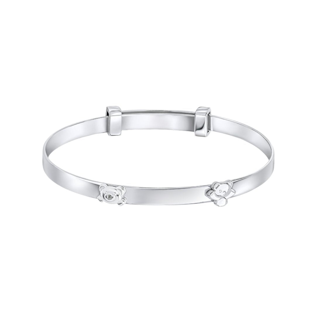 Teddy Bear Peekaboo Expanding Bangle with Diamond