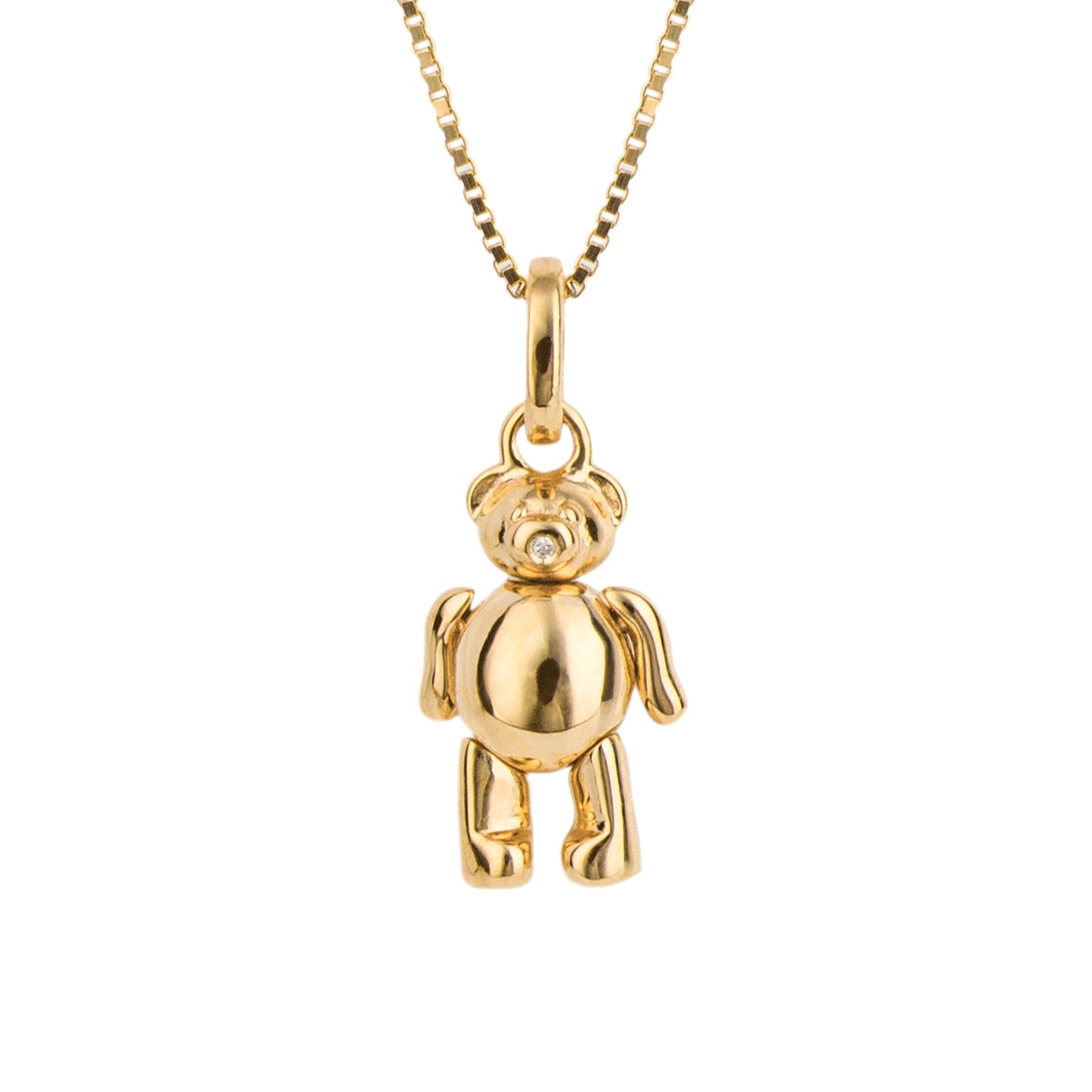 Teddy Bear Pendant with Diamond