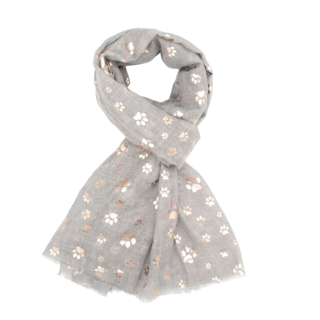 Rose Gold Paw Printed Scarf