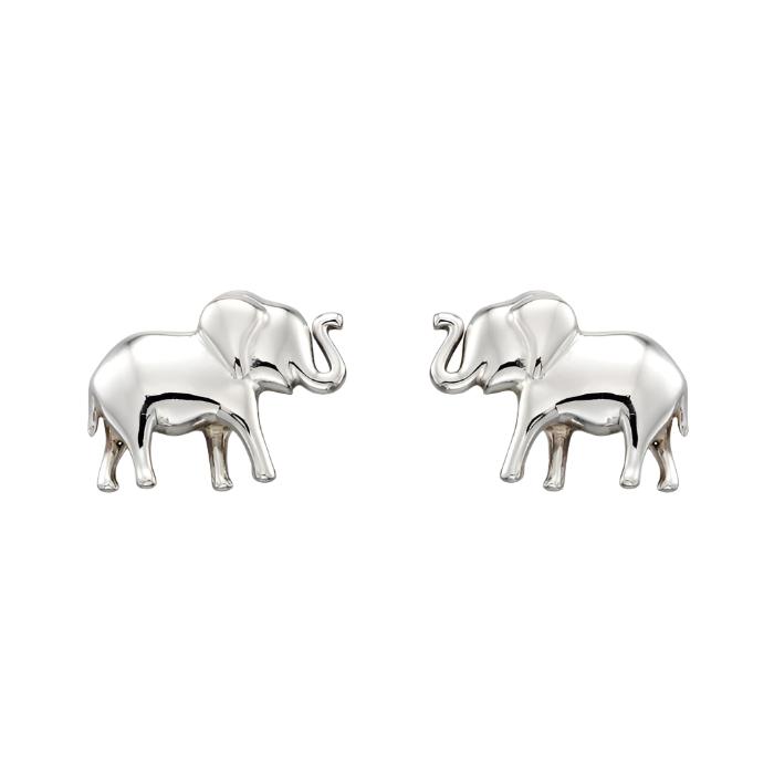 Silver Elephant Stud Earrings