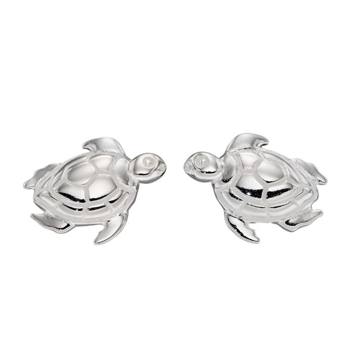 Silver Turtle Stud Earrings