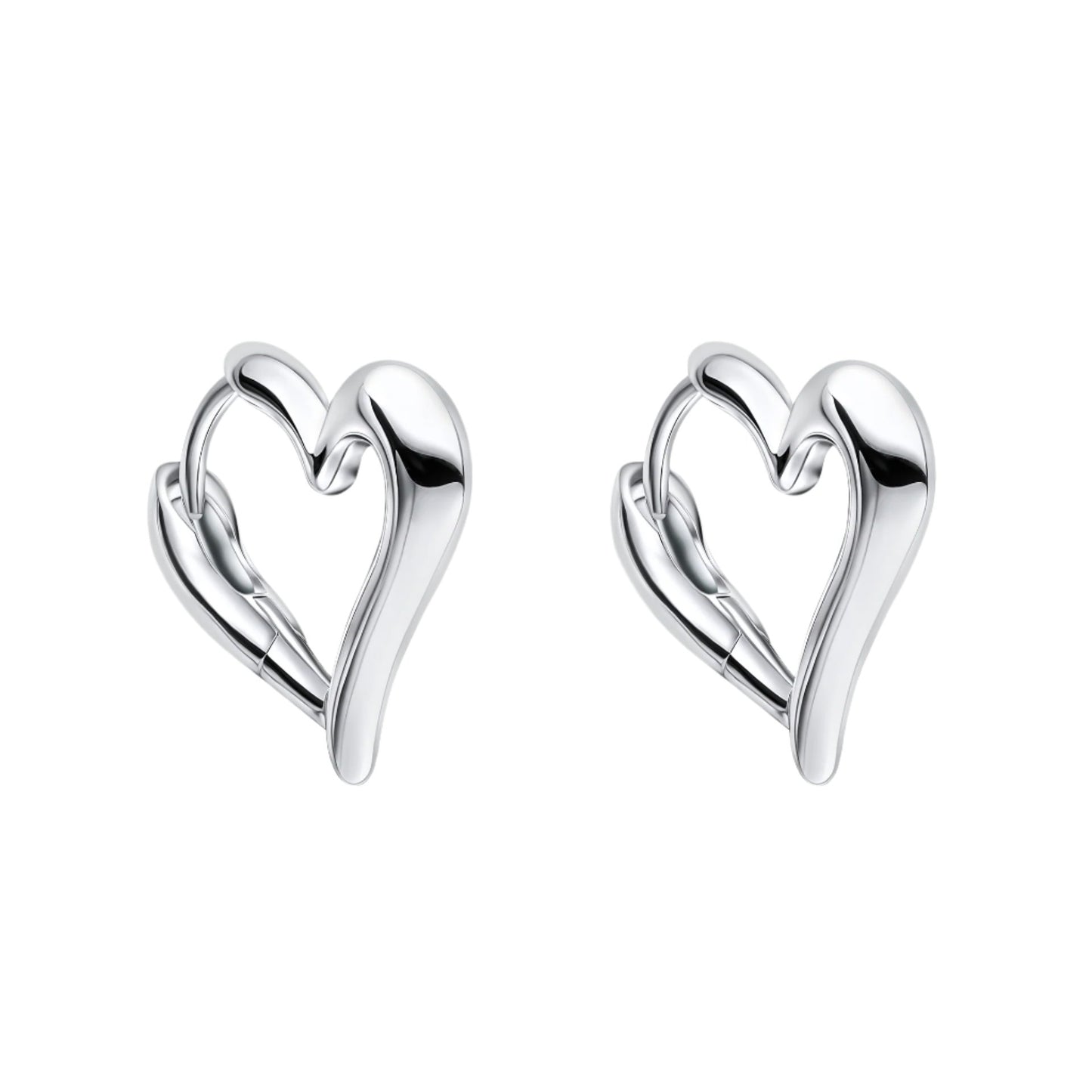 Open Heart Drop Earrings