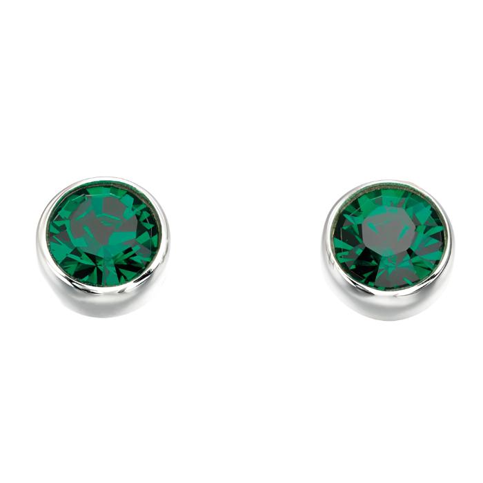 Silver Crystal Birthstone Earrings