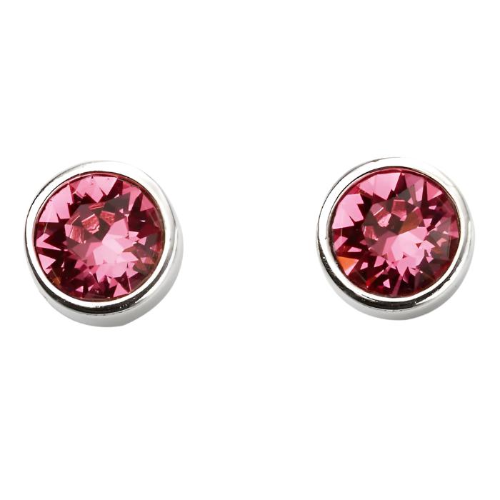 Silver Crystal Birthstone Earrings