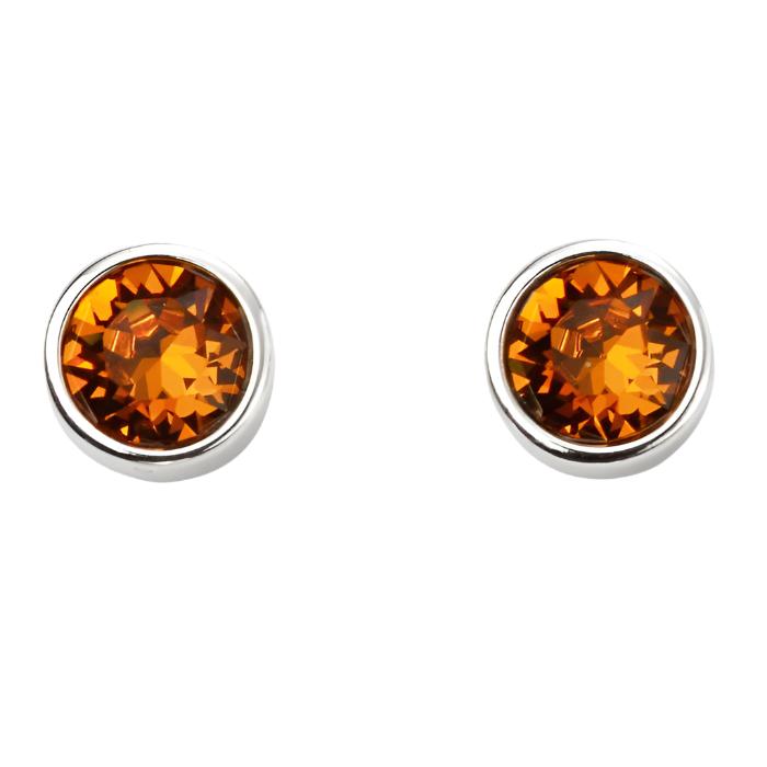 Silver Crystal Birthstone Earrings