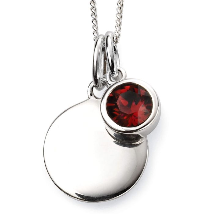 Silver Crystal Birthstone Pendant