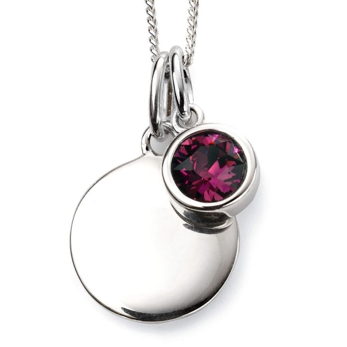 Silver Crystal Birthstone Pendant