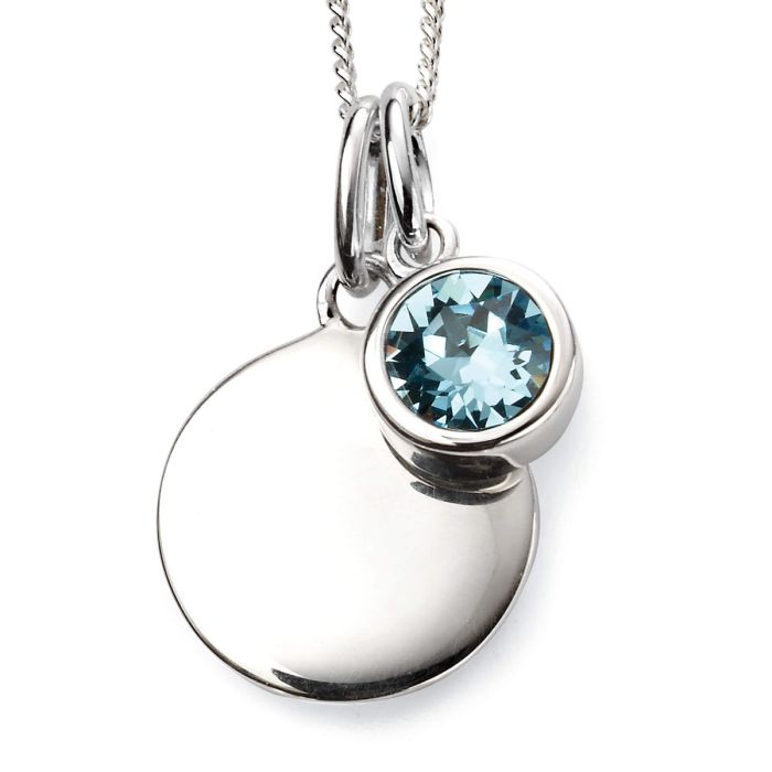 Silver Crystal Birthstone Pendant