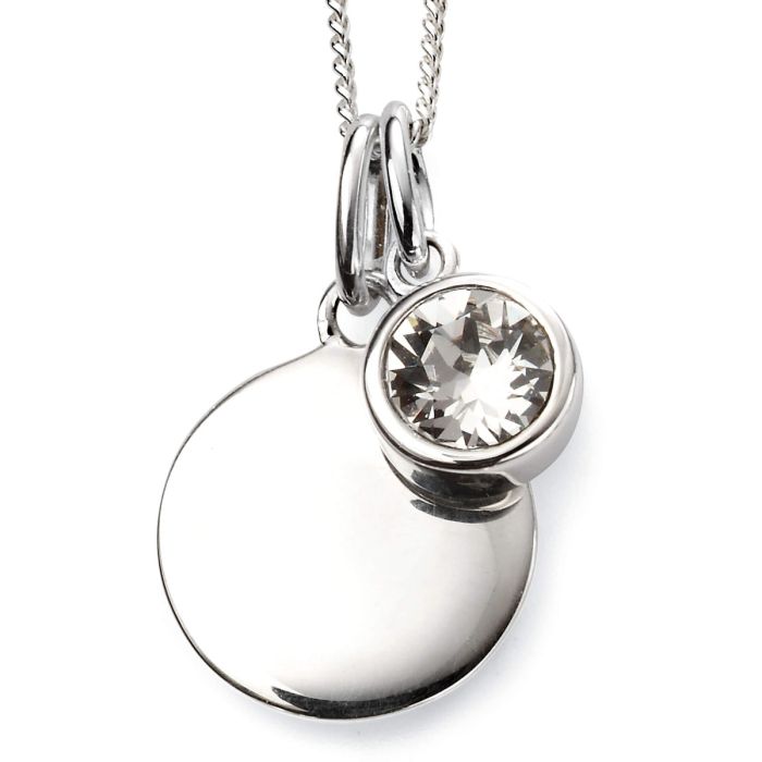 Silver Crystal Birthstone Pendant