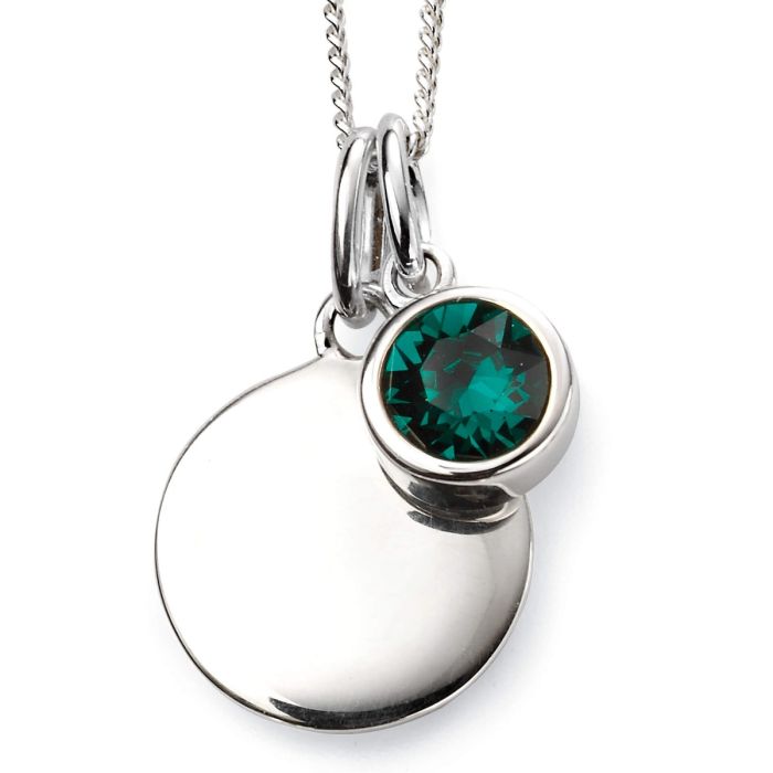 Silver Crystal Birthstone Pendant