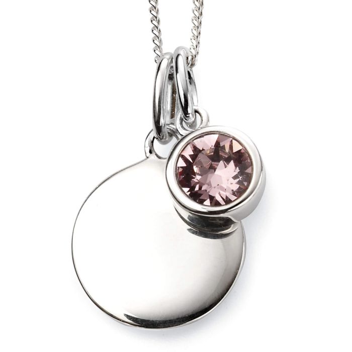 Silver Crystal Birthstone Pendant