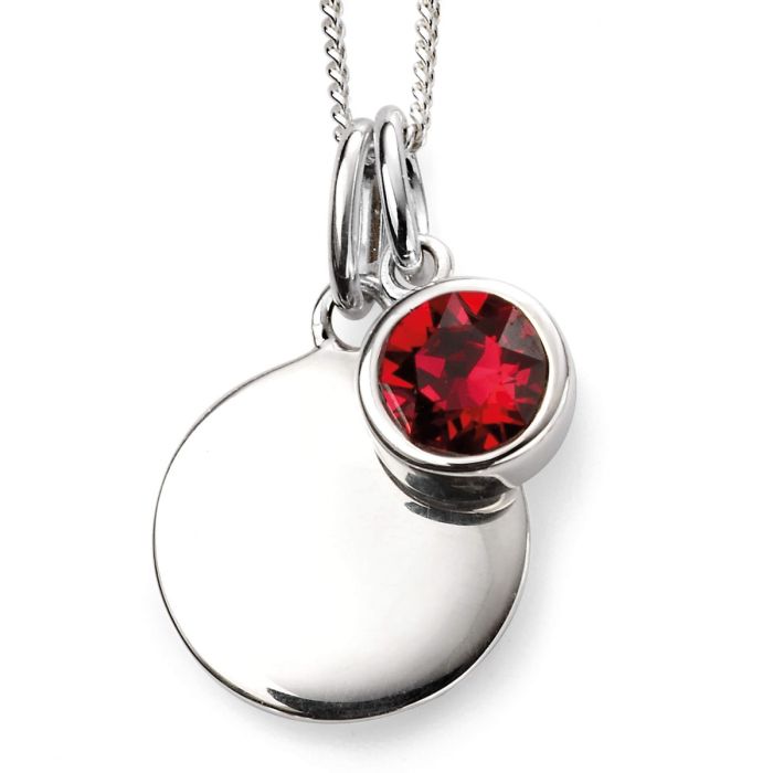 Silver Crystal Birthstone Pendant