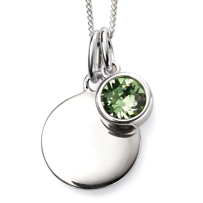 Silver Crystal Birthstone Pendant