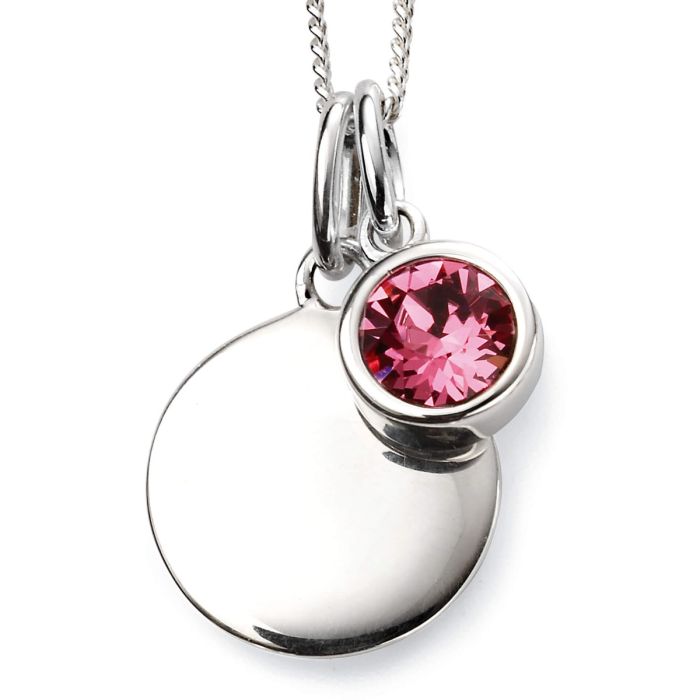 Silver Crystal Birthstone Pendant