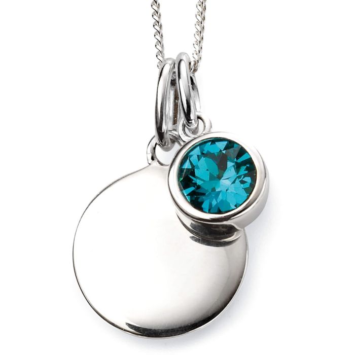 Silver Crystal Birthstone Pendant