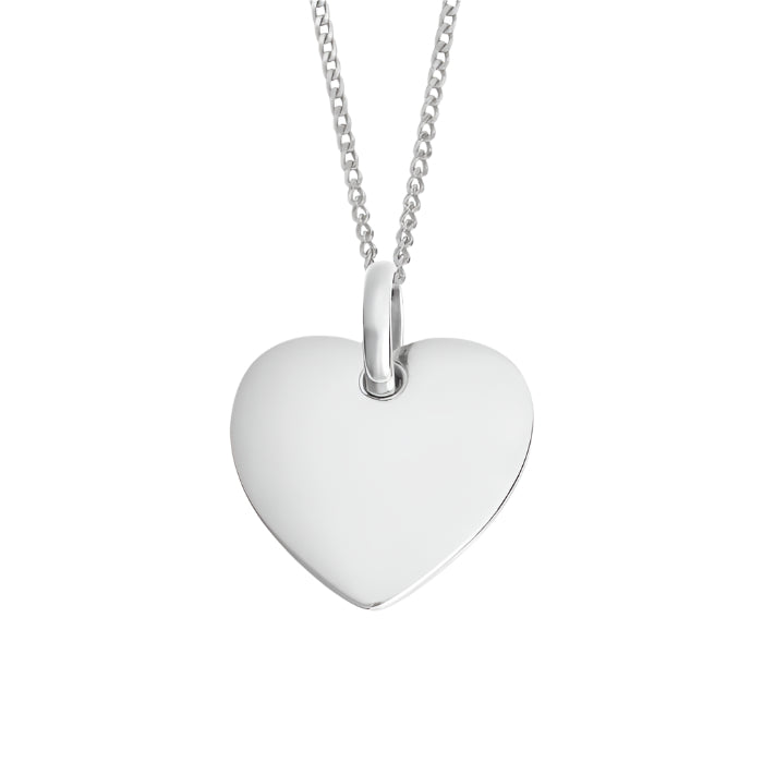 Silver Heart Tag Pendant