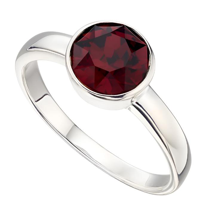 Silver Crystal Birthstone Ring