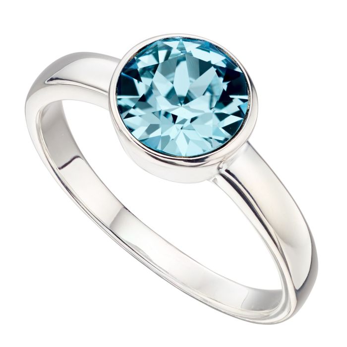 Silver Crystal Birthstone Ring