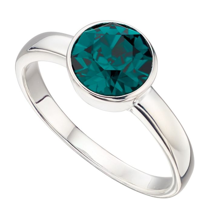Silver Crystal Birthstone Ring