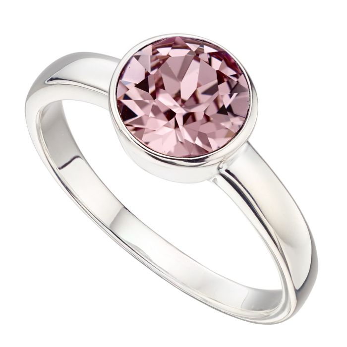 Silver Crystal Birthstone Ring