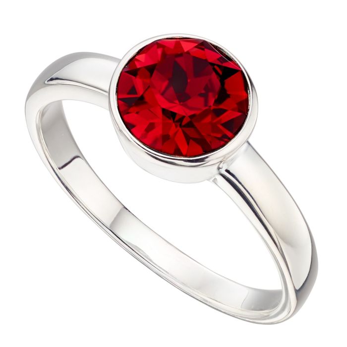 Silver Crystal Birthstone Ring