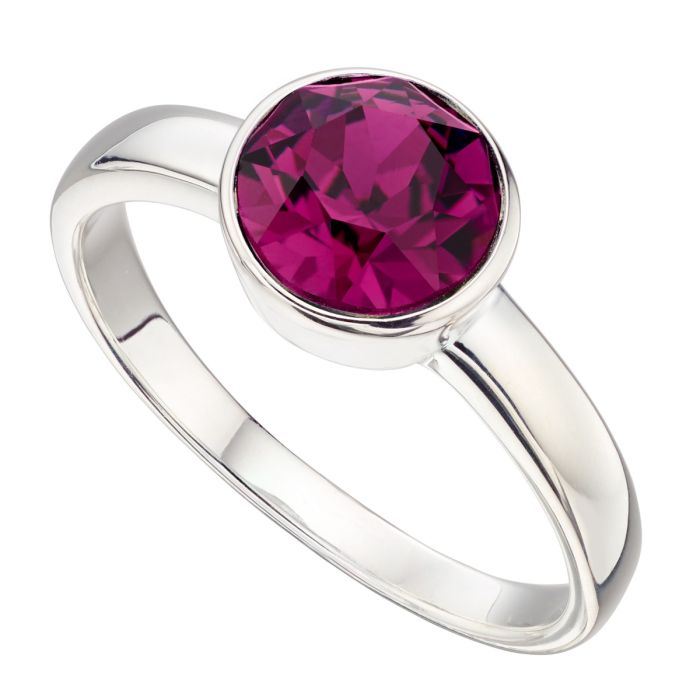 Silver Crystal Birthstone Ring