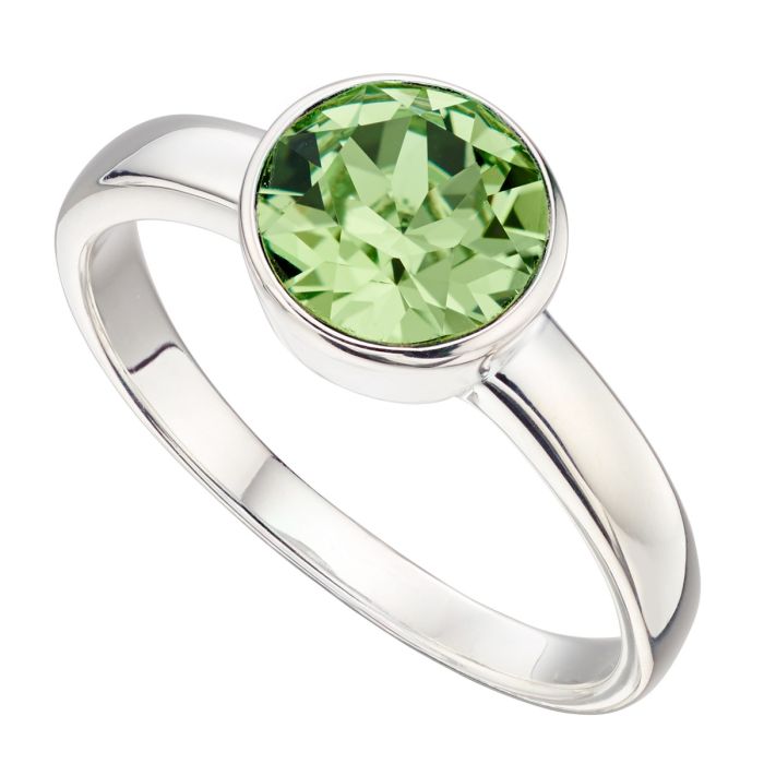 Silver Crystal Birthstone Ring