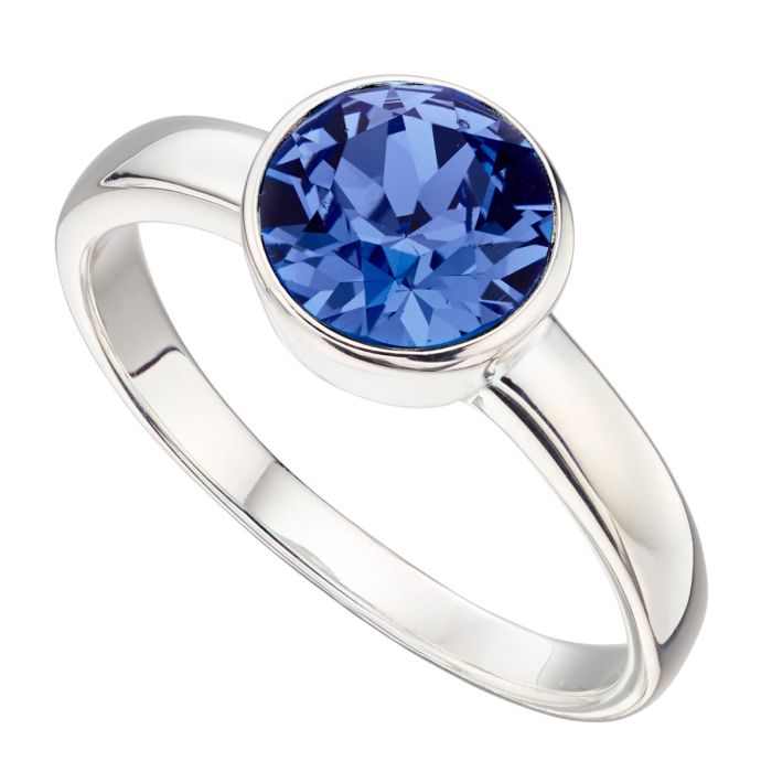 Silver Crystal Birthstone Ring