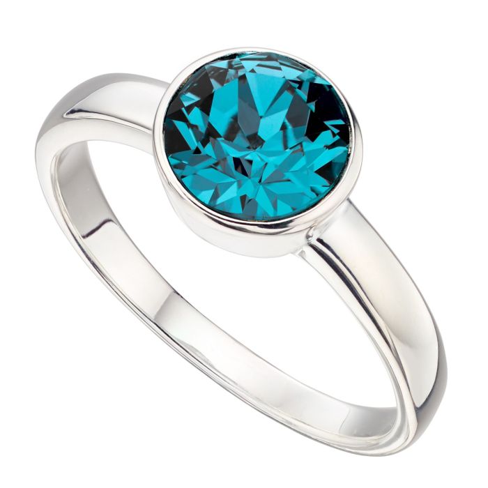 Silver Crystal Birthstone Ring