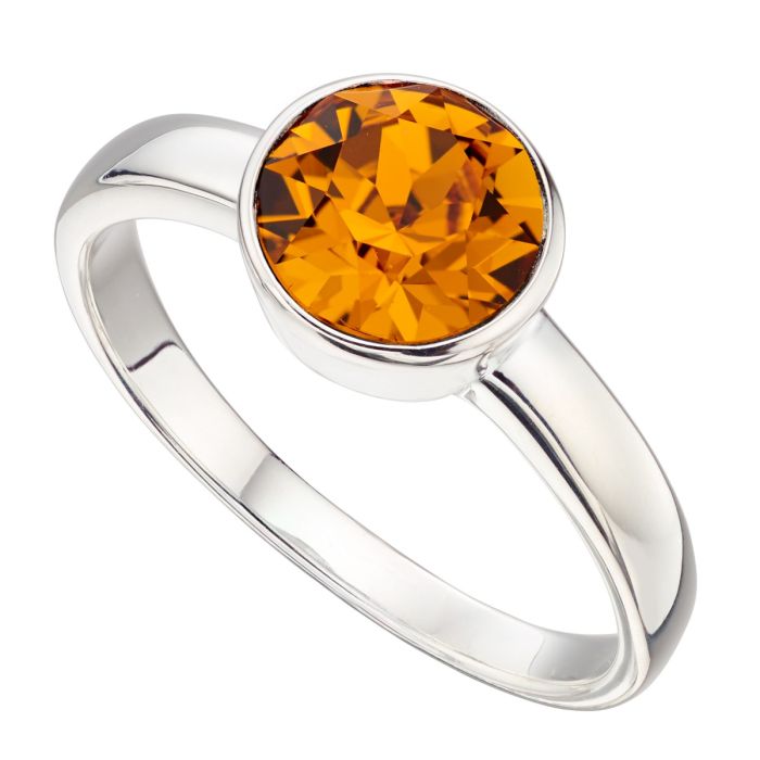 Silver Crystal Birthstone Ring