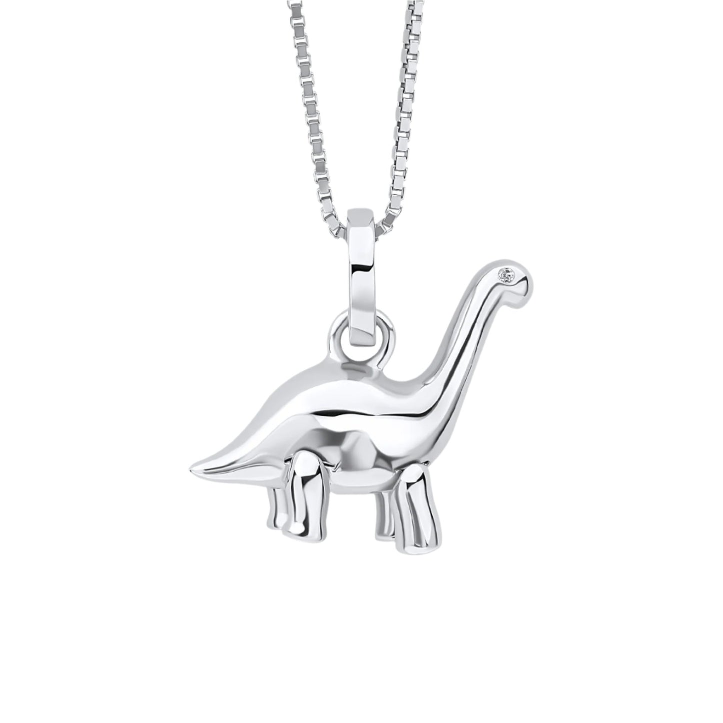 Brontosaurus Dinosaur Pendant with Diamond